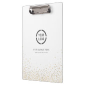 モダンシンプル金ゴールドグリッター会社ロゴ クリップボード (左)