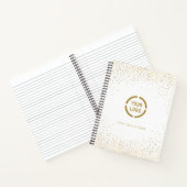 モダンシンプル金ゴールドグリッター会社ロゴ ノートブック (内部)