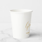 モダンシンプル金ゴールドスクリプト卒業パーティー 紙コップ (右)