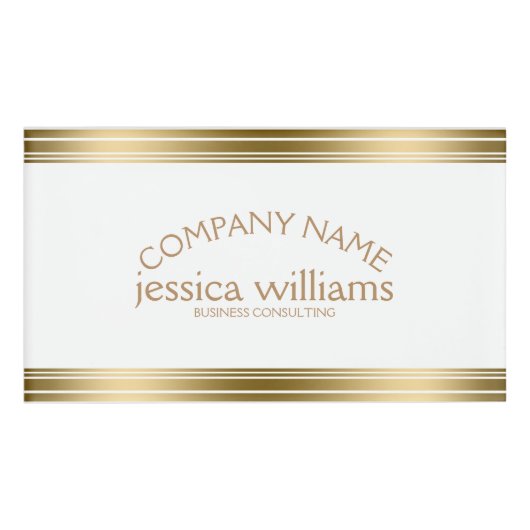 モダンシンプル金ゴールドストライプ 名札 (正面)