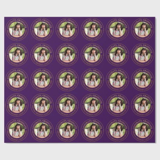 モダンシンプル金ゴールドタイポグラフィグラッドパーティー写真 ラッピングペーパー (フラット)