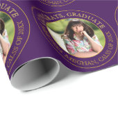 モダンシンプル金ゴールドタイポグラフィグラッドパーティー写真 ラッピングペーパー (ロールコーナー)