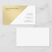 モダンシンプル金ゴールドホワイトテンプレートプロフェッショナルトップ 名刺 (正面/裏面)