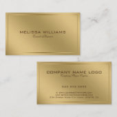 モダンシンプル金ゴールドメタリック背景の外観 名刺 (正面/裏面)