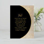 モダンシンプル金ゴールドモノグラム 箔招待状 (立ち正面)