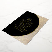 モダンシンプル金ゴールドモノグラム 箔招待状 (回転した状態)