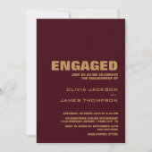 モダンシンプル金ゴールド婚約パーティ 招待状 (正面)