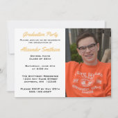 モダンシンプル金ゴールド白黒の卒業写真 招待状 (正面)