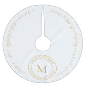 モダンシンプル金ゴールド聖書聖句 ブラッシュドポリエステルツリースカート (正面)