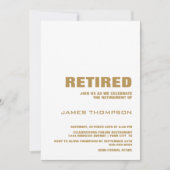 モダンシンプル金ゴールド退職パーティーモダン 招待状 (正面)