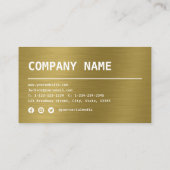 モダンシンプル金ゴールド金属プロフェッショナル 名刺 (裏面)