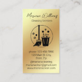 モダンシンプル金ゴールド金属洗浄サービスロゴ 名刺 (正面)