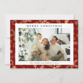 モダンシンプル金ゴールド | 家族の写真クリスマス シーズンカード (正面)