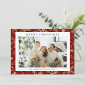 モダンシンプル金ゴールド | 家族の写真クリスマス シーズンカード (スタンド正面)