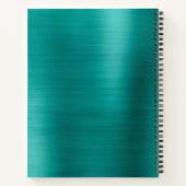 モダンシンプル金属ブラシティール（緑がかった色） ノートブック (裏面)