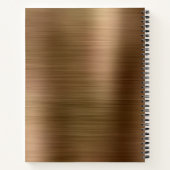 モダンシンプル金属ブラシ金ゴールド ノートブック (裏面)