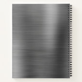 モダンシンプル金属ブラシ銀グレー ノートブック (裏面)