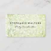 モダンシンプル金属銀およびグリッター 名刺 (正面)