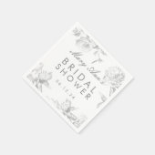 モダンシンプル銀フローラブライダルシャワー賛成 スタンダードカクテルナプキン (角)
