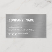 モダンシンプル銀金属プロフェッショナル 名刺 (裏面)