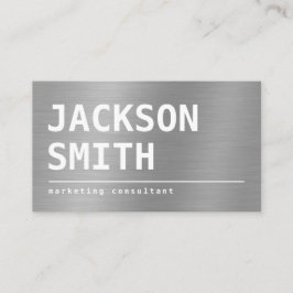 モダンシンプル銀金属プロフェッショナル 名刺