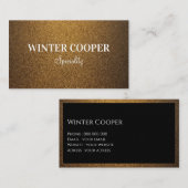 モダンシンプル銅金ゴールドグリッタープロフェッショナル 名刺 (正面/裏面)