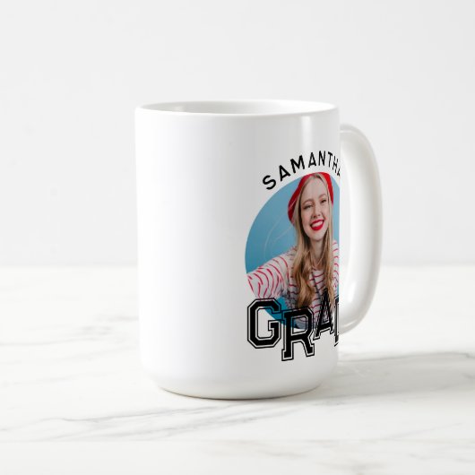 モダンシンプル高校卒業写真卒業 コーヒーマグカップ (正面右)