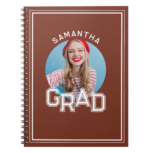 モダンシンプル高校卒業写真卒業 ノートブック (正面)