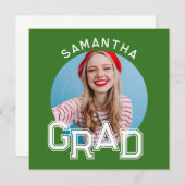 モダンシンプル高校卒業写真卒業 招待状 (正面/裏面)