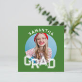 モダンシンプル高校卒業写真卒業 招待状 (スタンド正面)