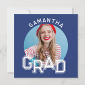 モダンシンプル高校卒業写真卒業 招待状 (正面)