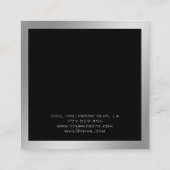 モダンシンプル高級車の輪郭シルバー スクエア名刺 (裏面)