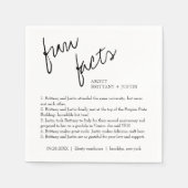 モダンシンプル黒と白のおもしろいの事実結婚 スタンダードカクテルナプキン (正面)