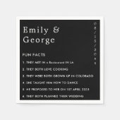 モダンシンプル黒と白のおもしろいの事実結婚 スタンダードカクテルナプキン (正面)