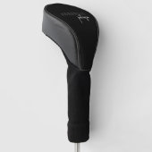 モダンシンプル黒と白のスクリプミニマルト ゴルフヘッドカバー (アングル)