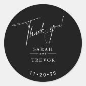 モダンシンプル黒と白 ラウンドシール (正面)