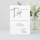 モダンシンプル黒と白 出欠カード (スタンド正面)