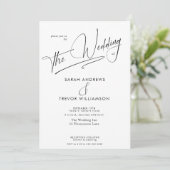 モダンシンプル黒と白 招待状 (スタンド正面)