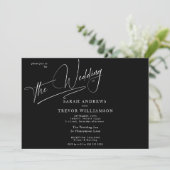 モダンシンプル黒と白 招待状 (スタンド正面)