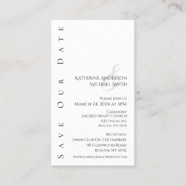 モダンシンプル黒と白 – 日付を保存 –  名刺