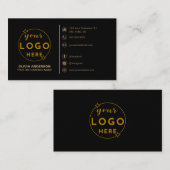 モダンシンプル黒のロゴカスタムアイコン 名刺 (正面/裏面)