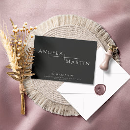 モダンシンプル黒アイボリー結婚式招待状 招待状