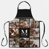 モダンシンプル黒コラージュ | モノグラムギフト エプロン (正面)