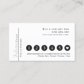 モダンシンプル黒スキャン可能QRコードロイヤリティカード 名刺 (裏面)