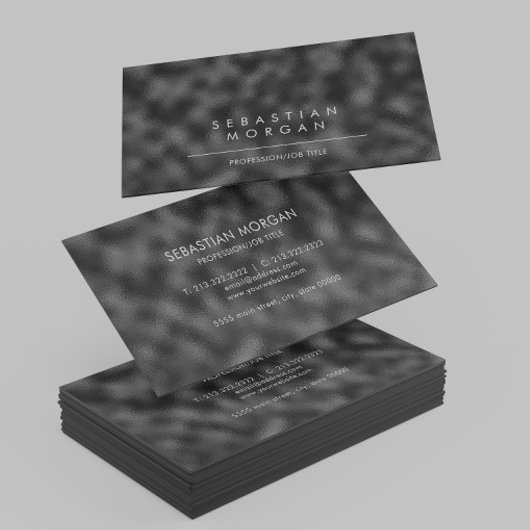 モダンシンプル黒ミニマリストテクスチャ 名刺