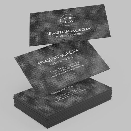 モダンシンプル黒ミニマリストテクスチャ 名刺