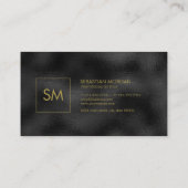 モダンシンプル黒ミニマル質感モノグラーム 名刺 (裏面)