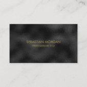 モダンシンプル黒ミニマル質感モノグラーム 名刺 (正面)