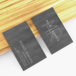 モダンシンプル黒ミニマル質感モノグラーム 名刺