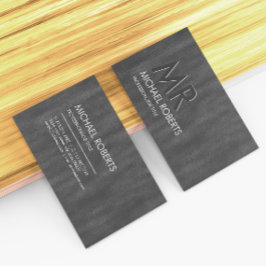 モダンシンプル黒ミニマル質感モノグラーム 名刺